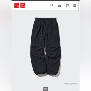 Black parachute pants